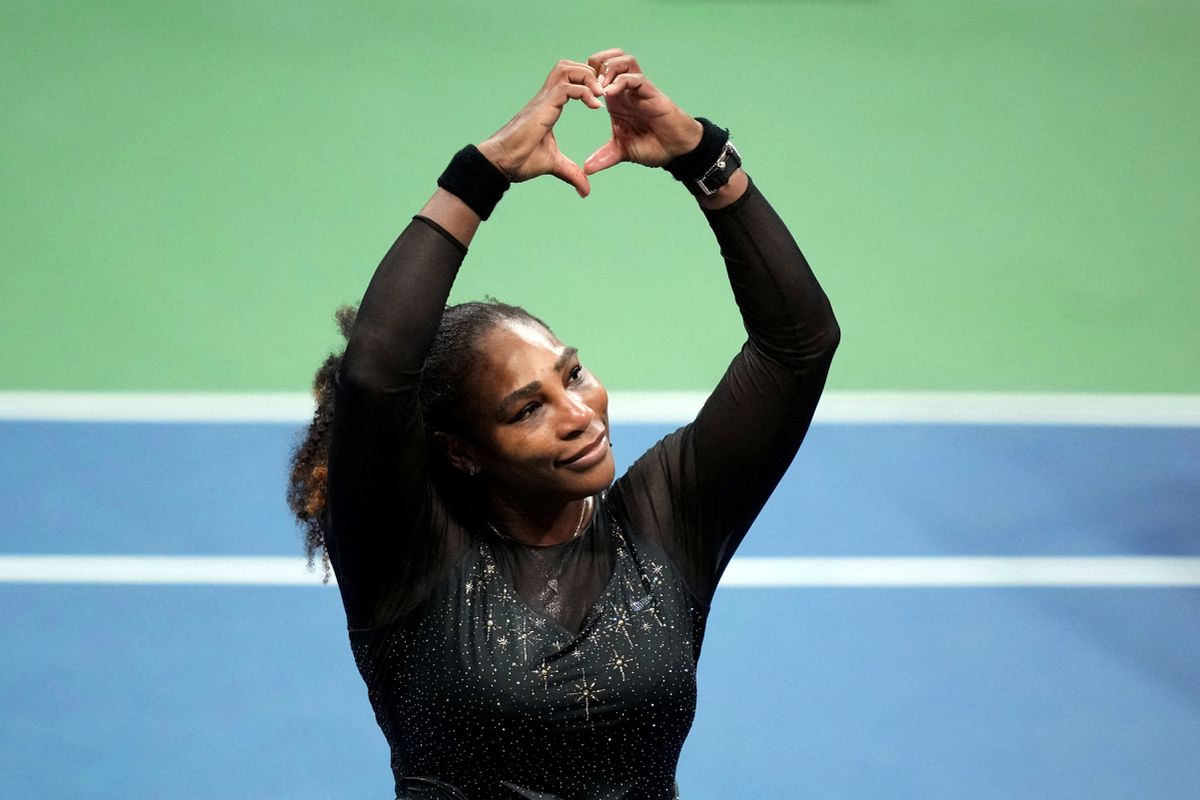 Serena Williams playing with returning to the game of tennis.